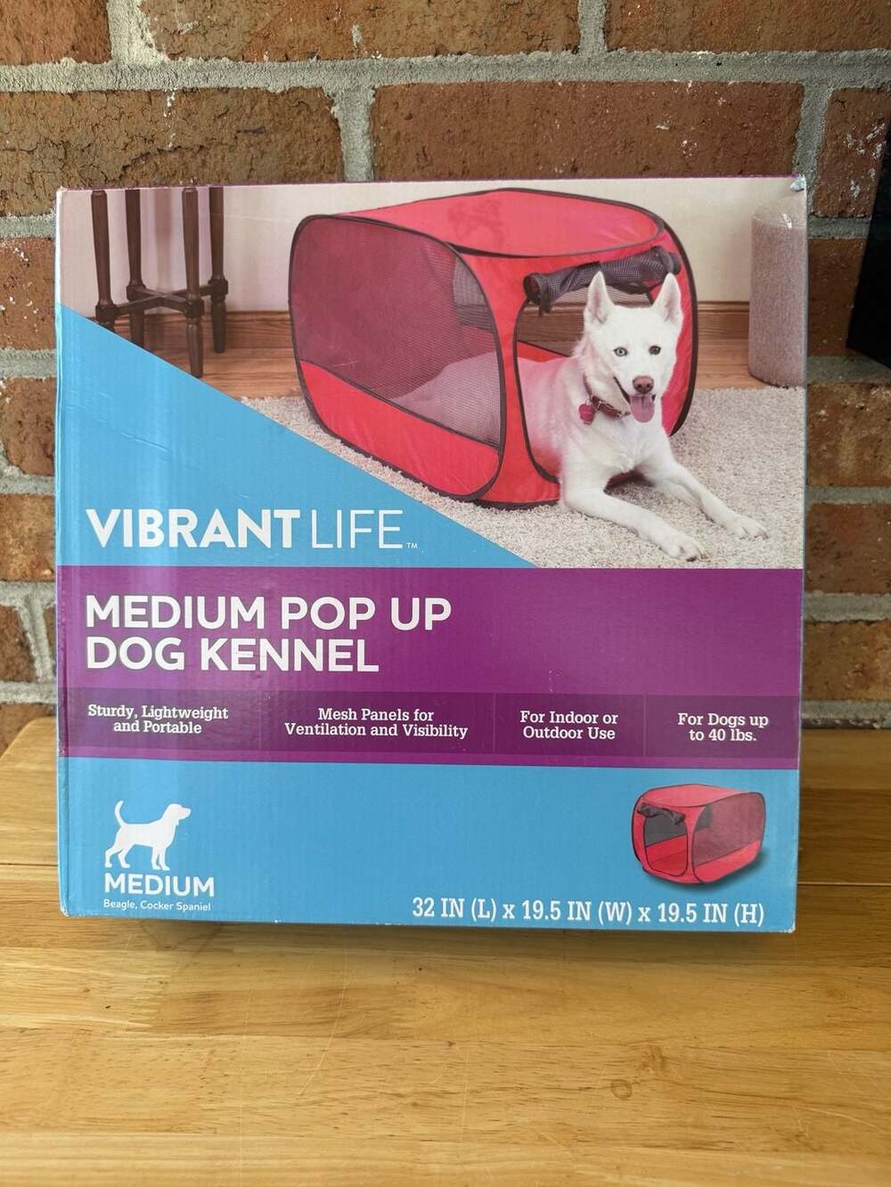 Vibrant Life Medium Pop Up Dog Kennel Medium Red
